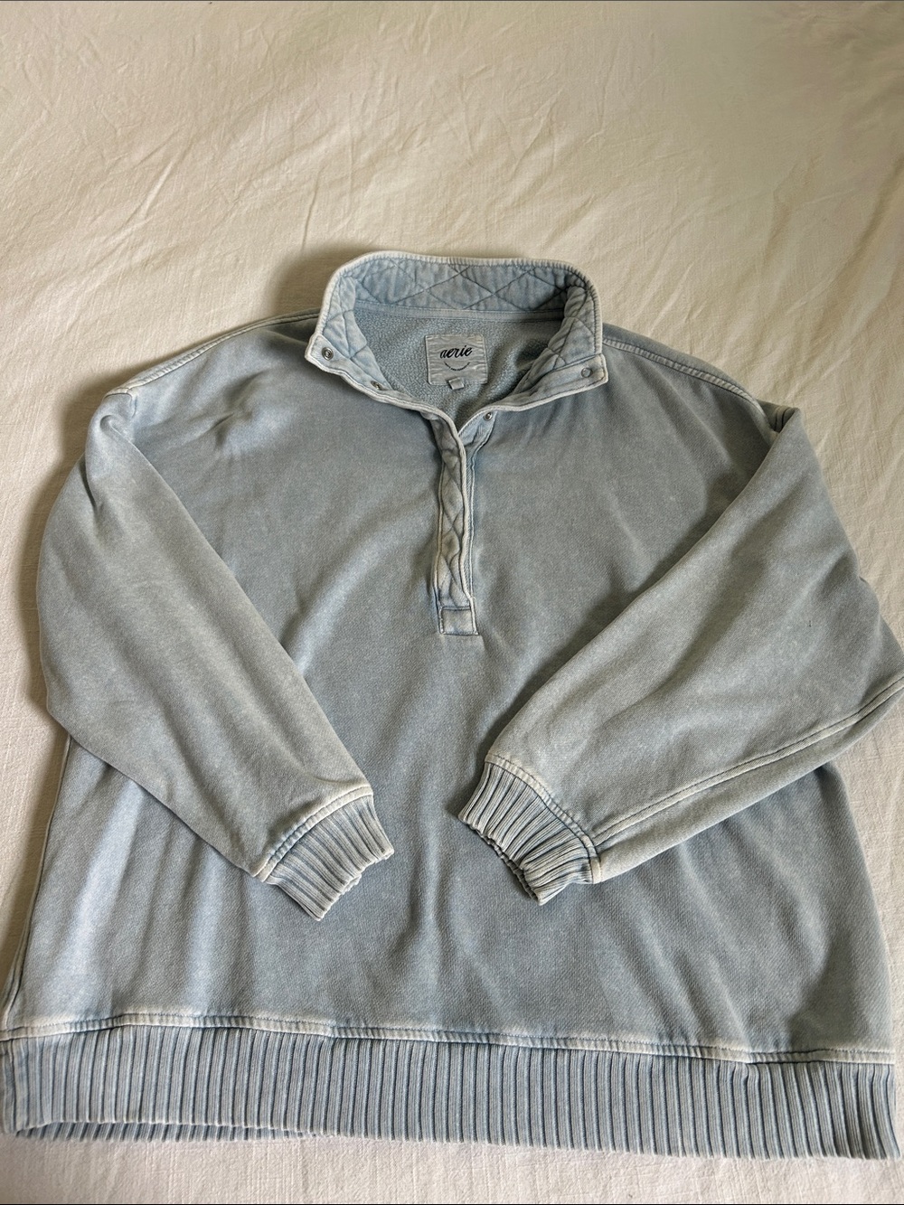 aerie Light Blue Quarter-Snap sweatshirt